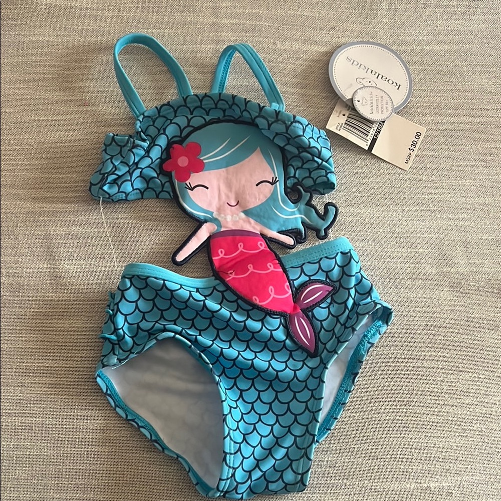 Mermaid Themed Blue Swimsuit for Kids